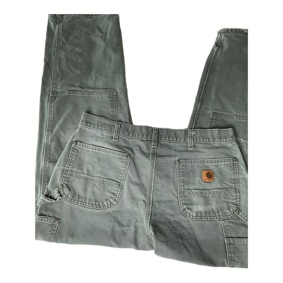 Carhartt Canvas Carpenter Distressed Cargo Pants Size W34/L32 - Picture 6 of 15